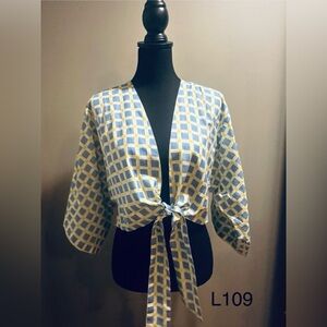 Monsoon And Beyond Kimono Style Fountainhas Blue Blouse Size Small NWOT